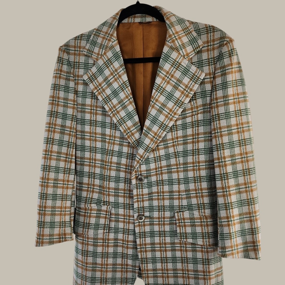 Vin Elderado - Taupe - Plaid Blazer - Wool - Poly 38